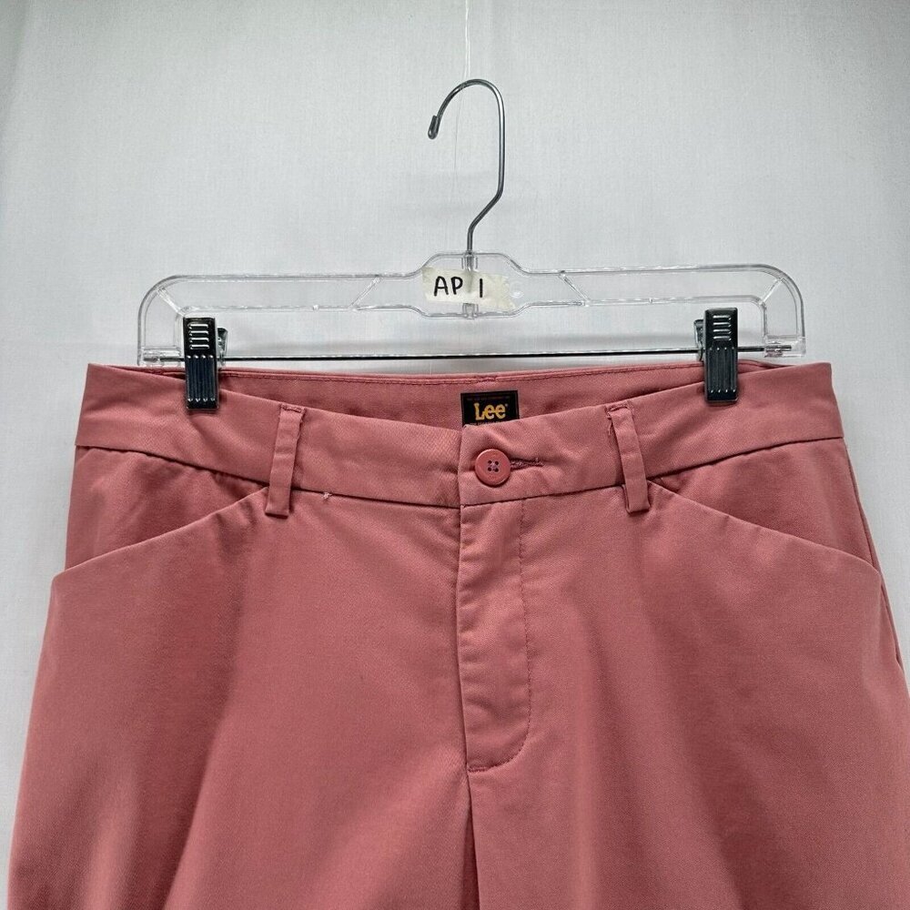 Lee Pants Women's Size 8 Coral High Rise Straight Leg Wrinkle Free Chino Casual - Picture 12 of 12